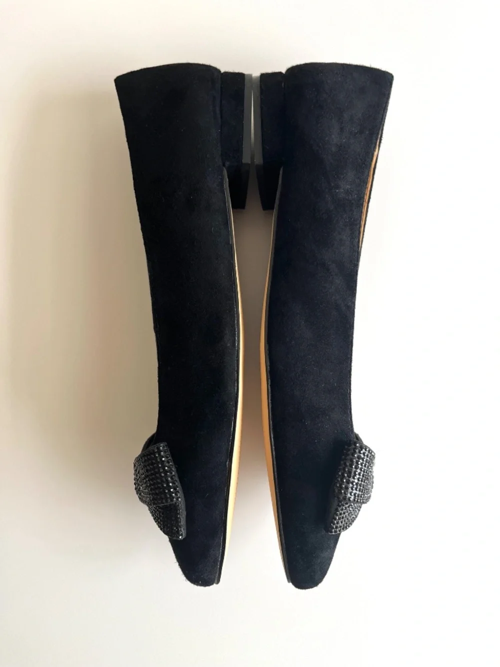 NEW Talbots Edison Bow Suede Flats Women's Size 7M Black Classic Ballet Flat